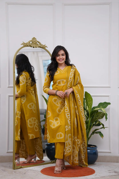 Yellow Chanderi Radiance Embroidered Suit for Women