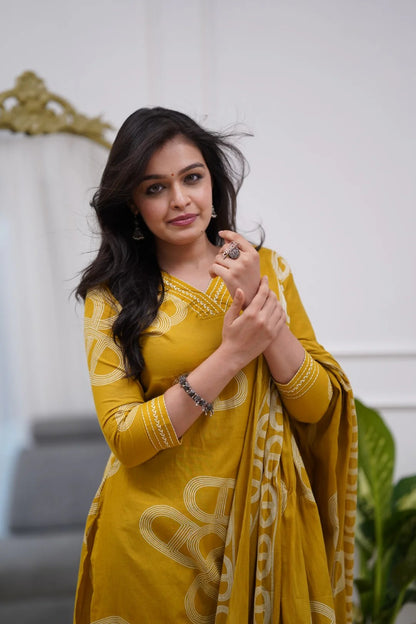 Yellow Chanderi Radiance Embroidered Suit for Women