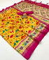 Mustard Yellow Patola Print Soft Pashmina Silk Designer Saree