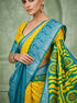Yellow Teal Heritage Designer Saree for Women